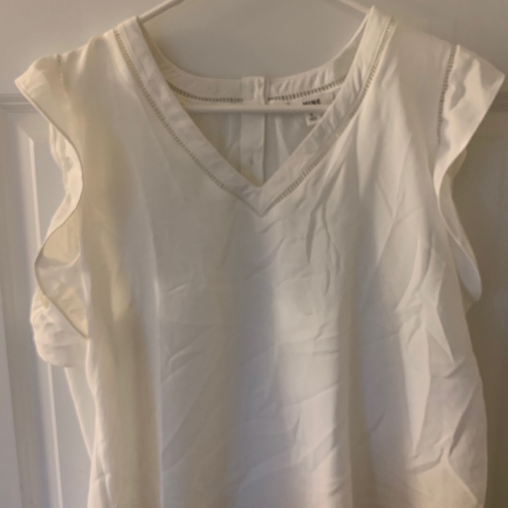 Mine brand sleeveless white blouse